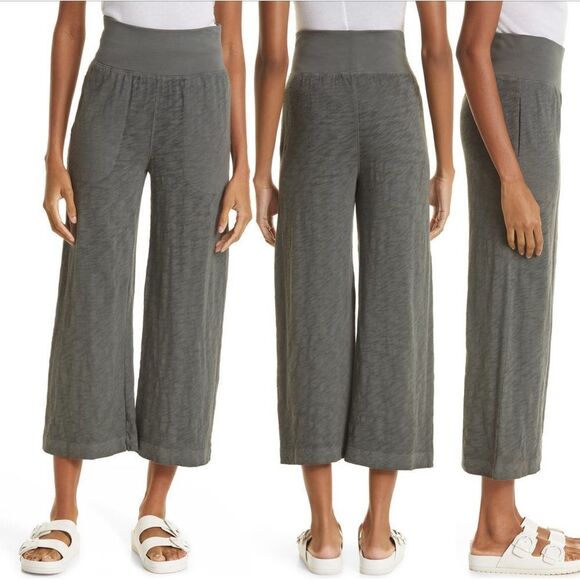 ATM Anthony Thomas Melillo Sublime Slub Jersey Wide Leg Pants in Coal Large NWT - Picture 1 of 6